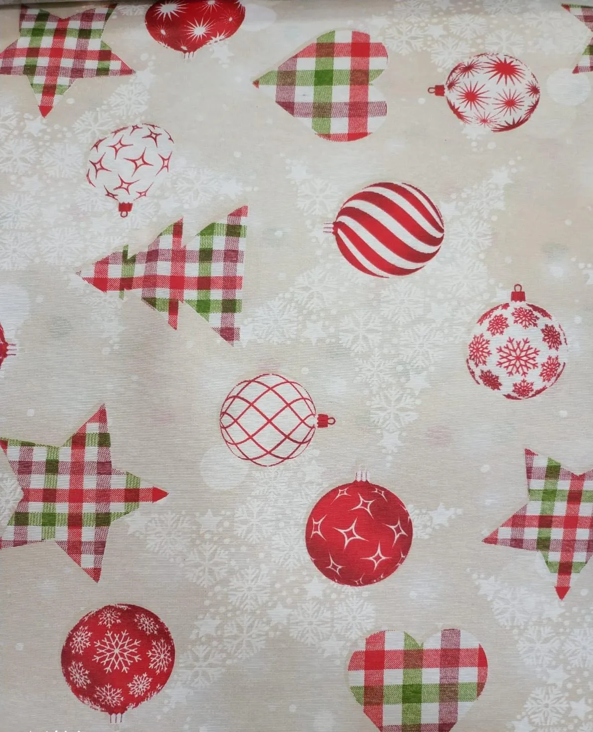 loneta estampada navidad dibujo adornos para manteles, manualidades,delantares y decoraciones navideñas ancho del tejido 280cm.